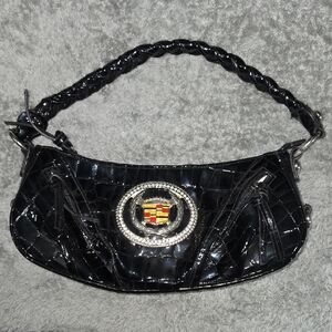 Ashley Mason Black Croc-Embossed Shoulder Bag